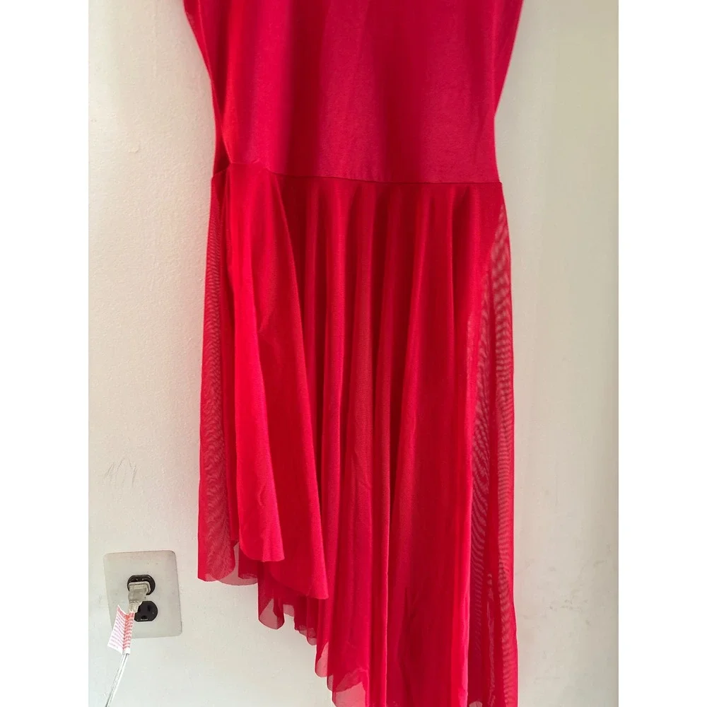 Curtain Call‎ Perform Red Dance Dress Asymmetrical Hem Sleeveless